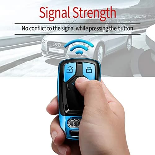 Tukellen Blue Soft TPU Key Case Cover for Audi A4 A5 A6 A7 A8 Q2 Q3 Q5 Q7 R8 TT S4 S5 S6 S7 S8 SQ5 TTRS (1-Pack) thumbnail 4