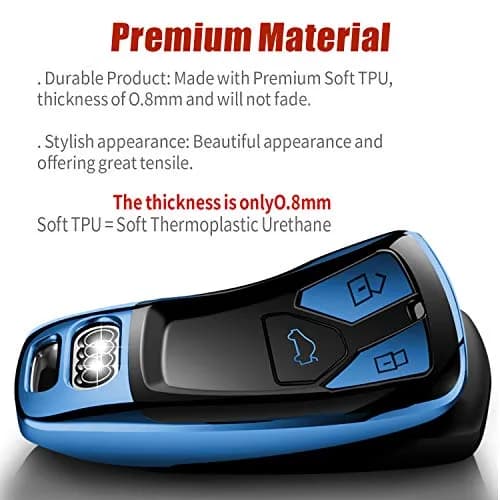 Tukellen Blue Soft TPU Key Case Cover for Audi A4 A5 A6 A7 A8 Q2 Q3 Q5 Q7 R8 TT S4 S5 S6 S7 S8 SQ5 TTRS (1-Pack) thumbnail 2