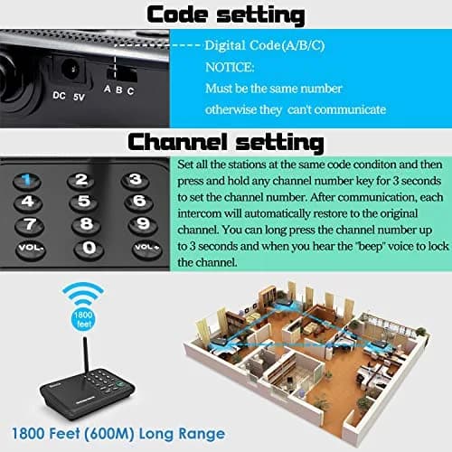 QNIGLO Wireless Intercom System | 4 Stations, 5280 Ft Long Range, 10 Channels, VOX thumbnail 6