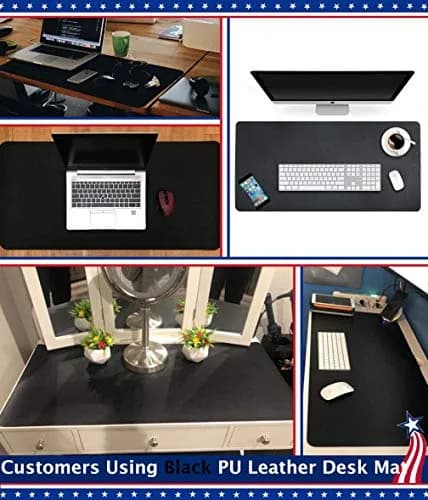 Easy Easy Life XL Desk Mat Desktop Protector 152cm x 61cm (24"x60") | Smooth PU Leather Writing Surface thumbnail 3