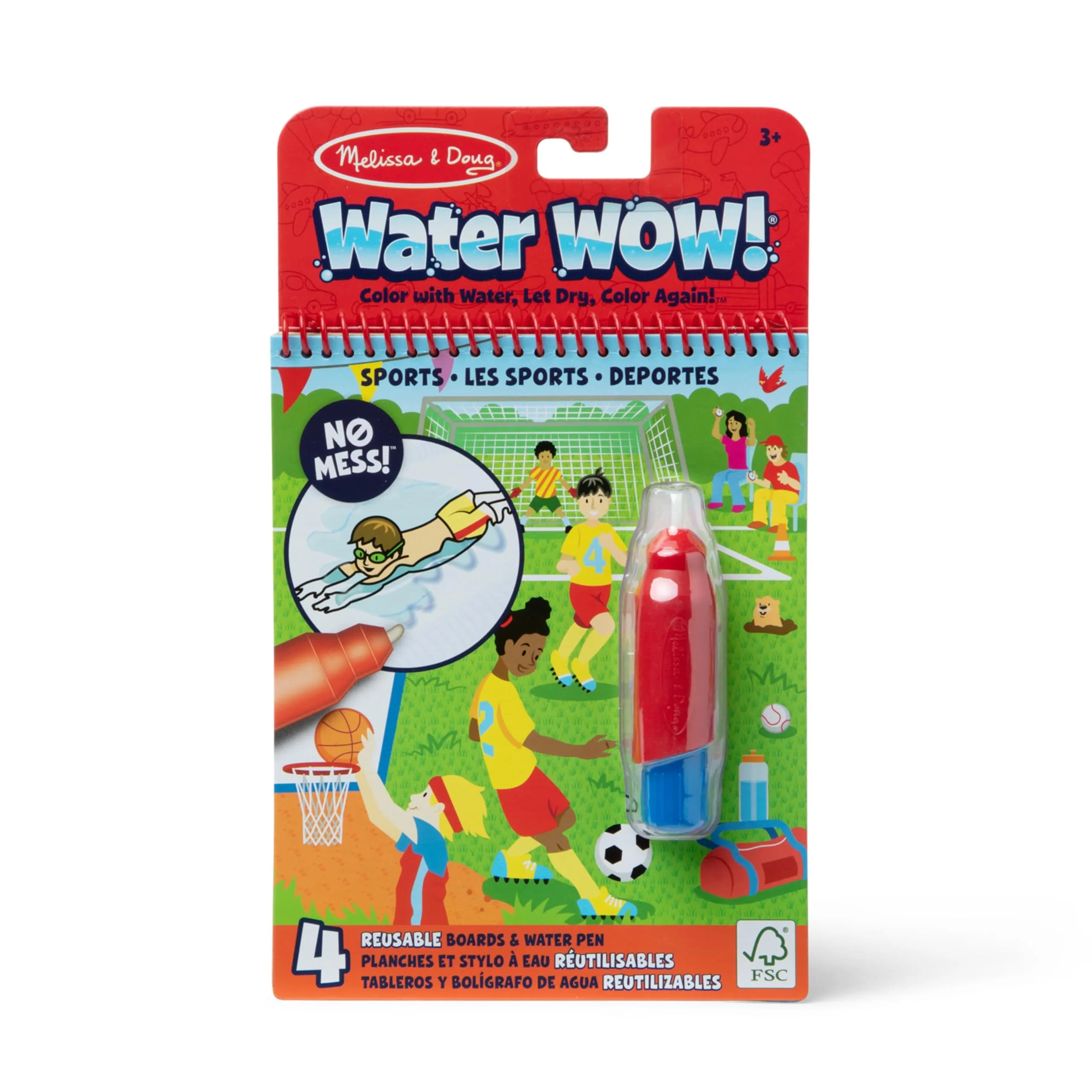 Melissa & Doug On The Go Water Wow! Sports Activity Pad, Reusable Coloring Book with Water Pen | USA Import - main product image