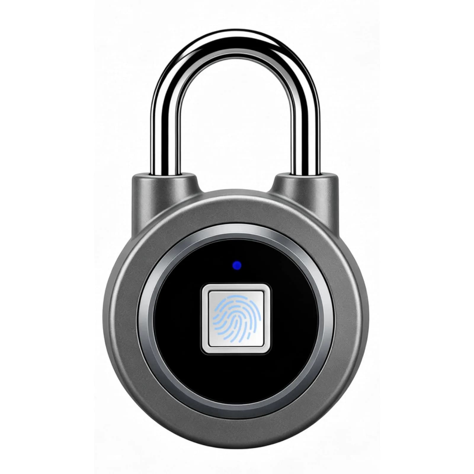 MEGAFEIS Fingerprint Padlock Grey | Biometric Keyless Lock with Bluetooth App Control & IP65 Waterproofing - main product image