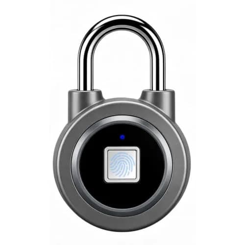 MEGAFEIS Fingerprint Padlock Grey | Biometric Keyless Lock with Bluetooth App Control & IP65 Waterproofing thumbnail 1
