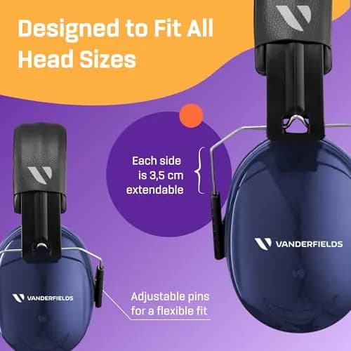 Vanderfields Noise Reduction Earmuffs for Adults - 35 dB (2K Hz) Protection Headphones | ANSI & CE Certified thumbnail 7