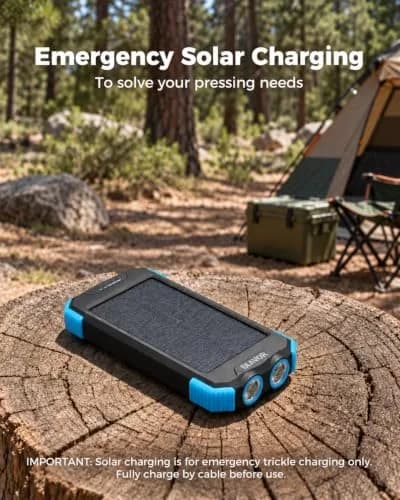 BLAVOR Solar Power Bank 10,000mAh Portable Wireless Charger for Cell Phones | 20W Fast Charging, Waterproof & Shockproof thumbnail 6