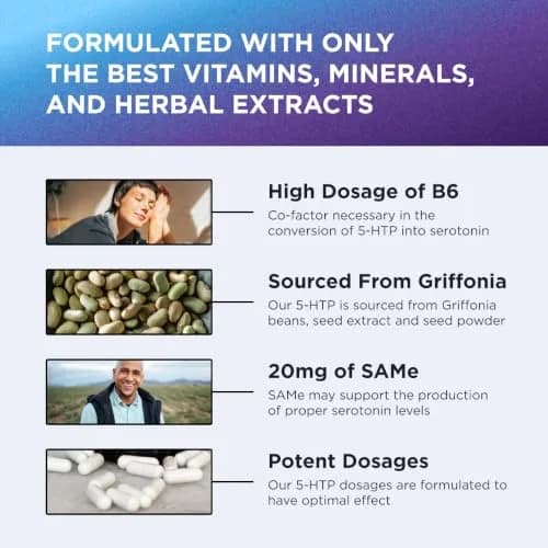 Dr. Emil 200MG 5-HTP Plus, Mood & Sleep, L-Tryptophan, B6, SAM-e, 60 Count | Supports Sleep & Mood thumbnail 5