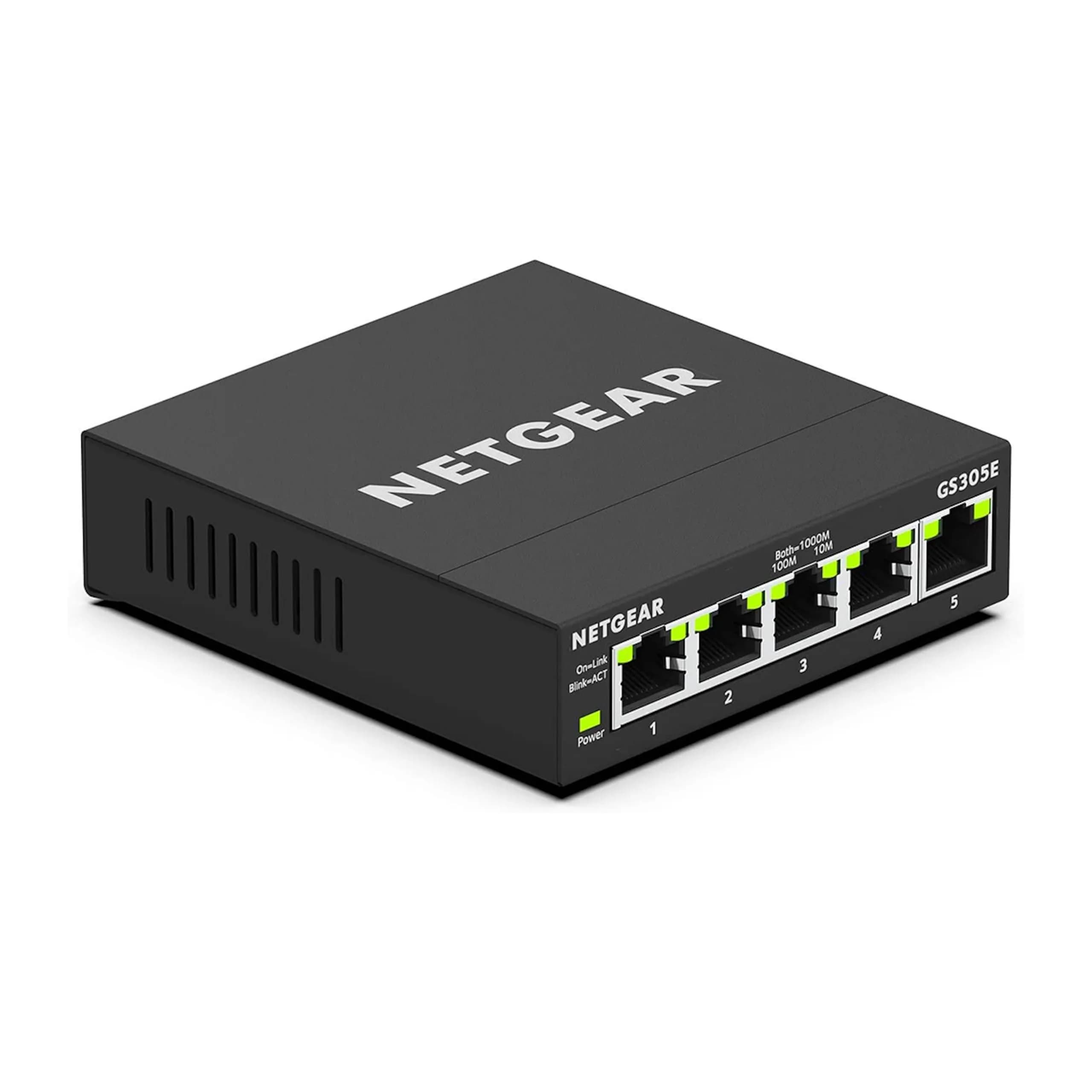 NETGEAR 5-Port Gigabit Ethernet Easy Smart Managed Network Switch (GS305E) | 1000 Mbps Ports, Metal Case - main product image