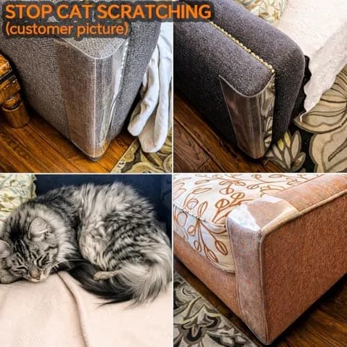 FTSTC Anti Cat Scratch Furniture Protector 12-Pack | Heavy Duty Self-Adhesive Transparent Scratch Deterrent for Cats thumbnail 6