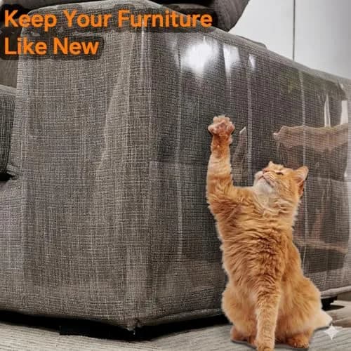 FTSTC Anti Cat Scratch Furniture Protector 12-Pack | Heavy Duty Self-Adhesive Transparent Scratch Deterrent for Cats thumbnail 5