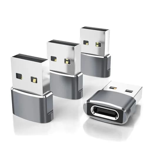 Elebase USB-C Female to USB-A Male Adapter 4-Pack | Data & Charging Support, Compact Design, 12-Month Warranty thumbnail 1