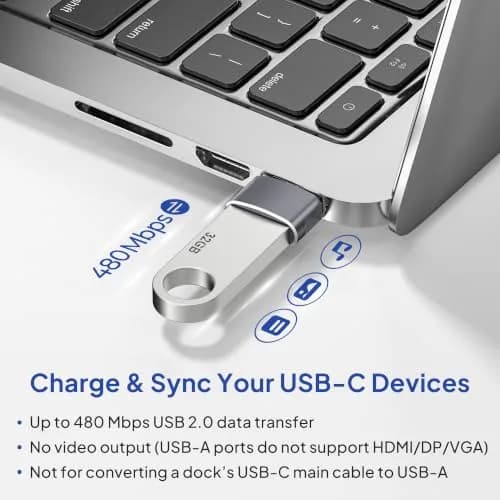 Elebase USB-C Female to USB-A Male Adapter 4-Pack | Data & Charging Support, Compact Design, 12-Month Warranty thumbnail 5