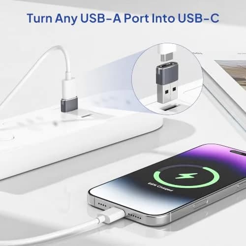 Elebase USB-C Female to USB-A Male Adapter 4-Pack | Data & Charging Support, Compact Design, 12-Month Warranty thumbnail 2