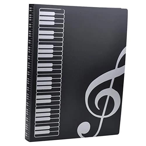 KingPoint Music File Folder A4 Size 40 Pockets | Transparent Black G Clef Design thumbnail 1