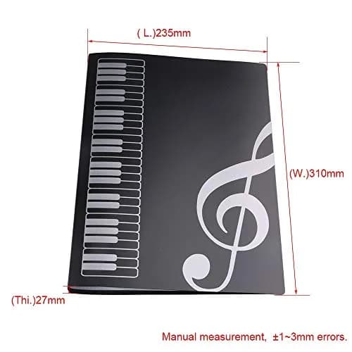 KingPoint Music File Folder A4 Size 40 Pockets | Transparent Black G Clef Design thumbnail 4