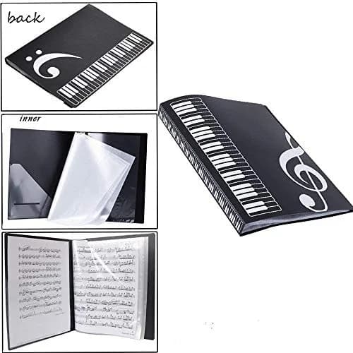 KingPoint Music File Folder A4 Size 40 Pockets | Transparent Black G Clef Design thumbnail 7