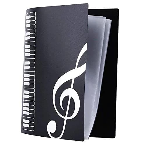KingPoint Music File Folder A4 Size 40 Pockets | Transparent Black G Clef Design thumbnail 2