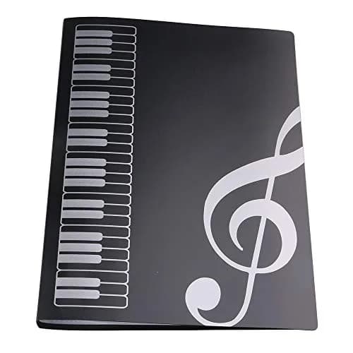 KingPoint Music File Folder A4 Size 40 Pockets | Transparent Black G Clef Design thumbnail 3