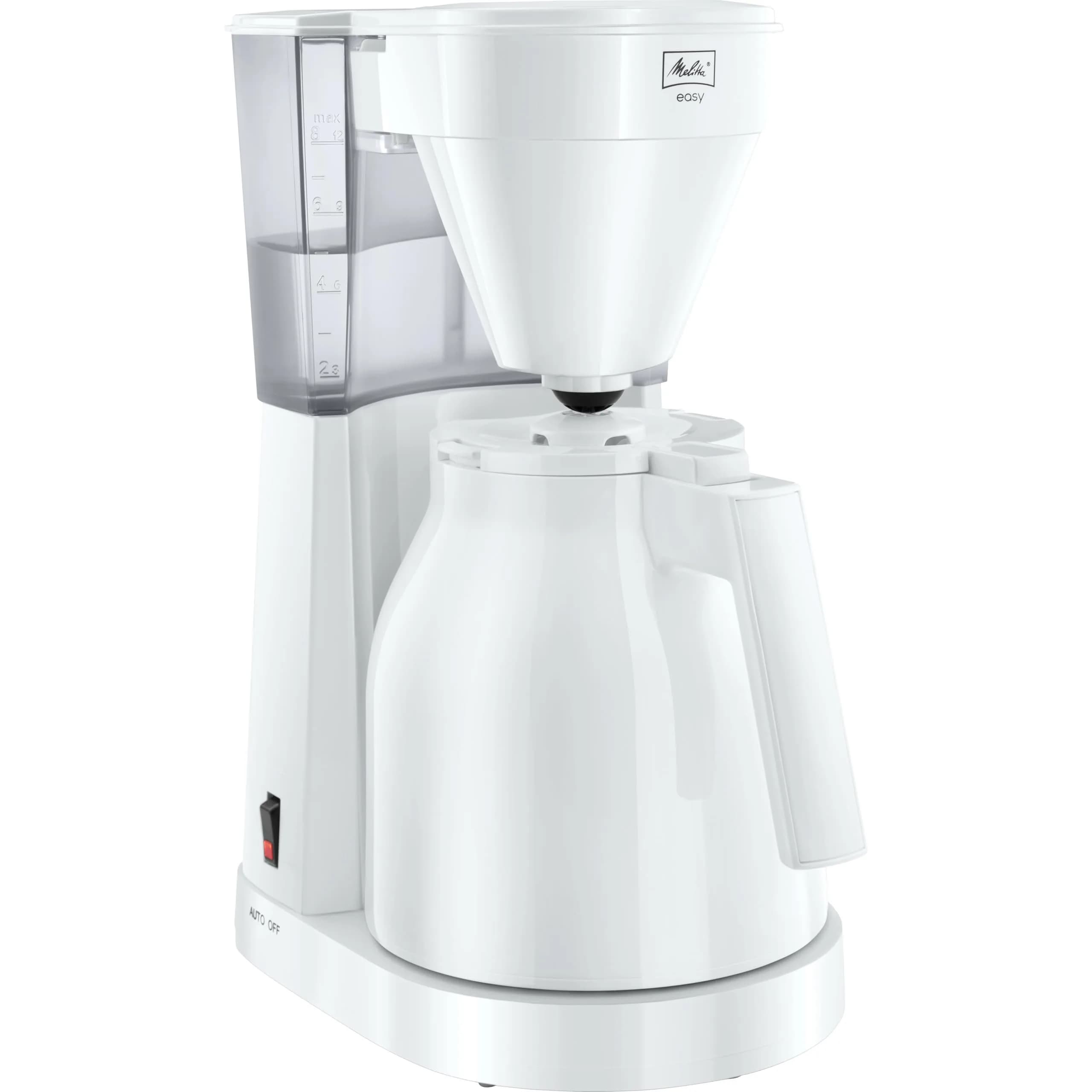 Melitta Easy II Therm Coffee Maker 1L (0.26 Gal) | 1050W Drip Coffee Machine with Thermal Carafe — White