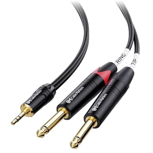 Cable Matters 3.5mm TRS to Dual 6.35mm TS Breakout Cable, 1.83 m (6 ft) | Connect Audio Devices with Clear Sound thumbnail 1