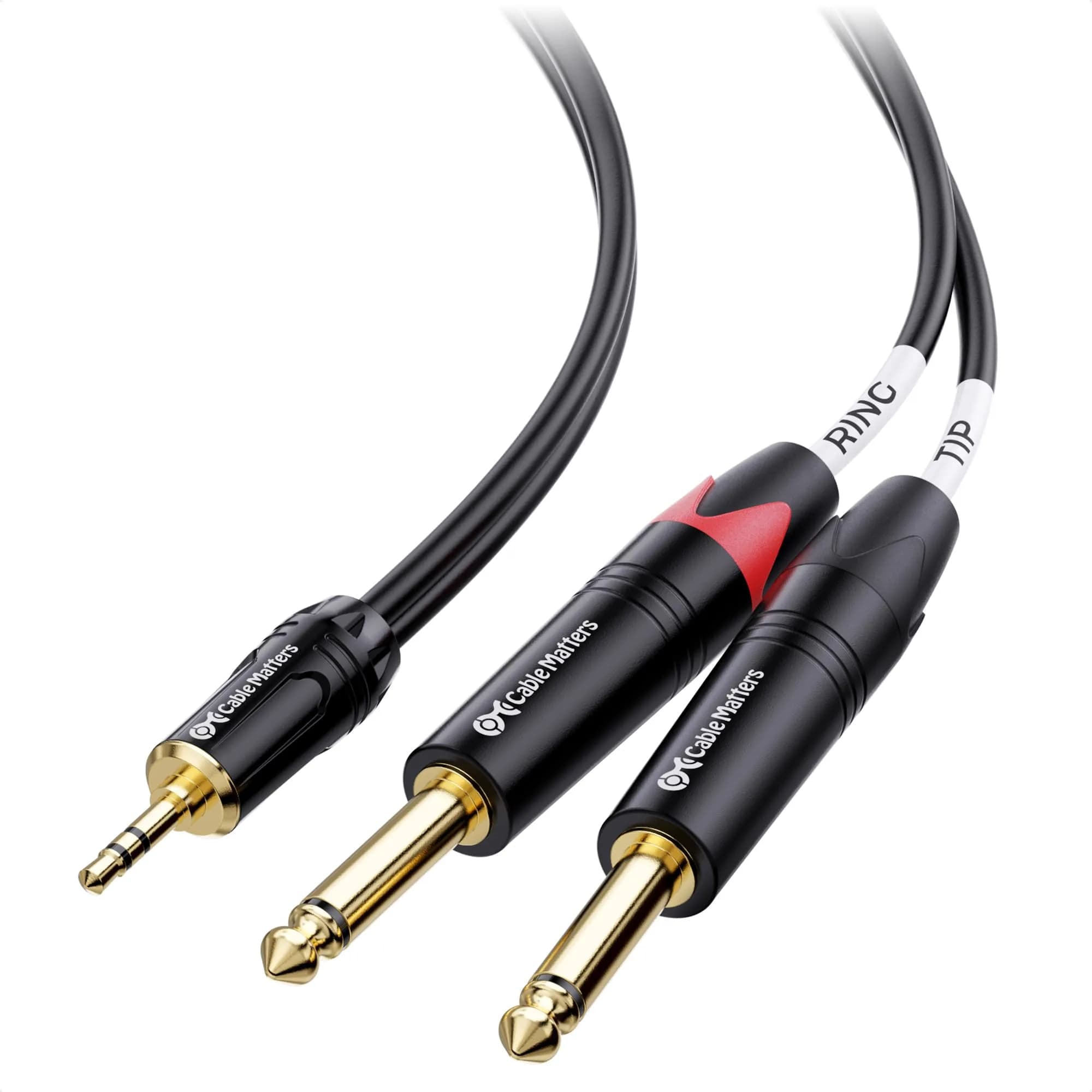 Cable Matters 3.5mm TRS to Dual 6.35mm TS Breakout Cable, 1.83 m (6 ft) | Connect Audio Devices with Clear Sound