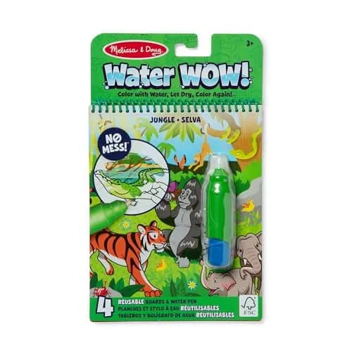 Melissa & Doug On The Go Water Wow! Jungle Activity Pad with Refillable Pen | Reusable Water-Reveal Coloring Book for Kids Ages 3-7 thumbnail 1