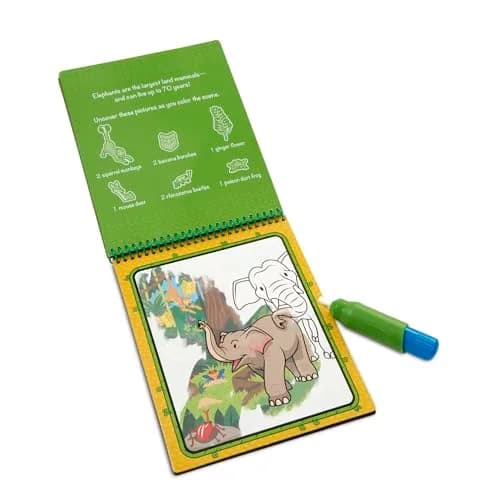 Melissa & Doug On The Go Water Wow! Jungle Activity Pad with Refillable Pen | Reusable Water-Reveal Coloring Book for Kids Ages 3-7 thumbnail 8