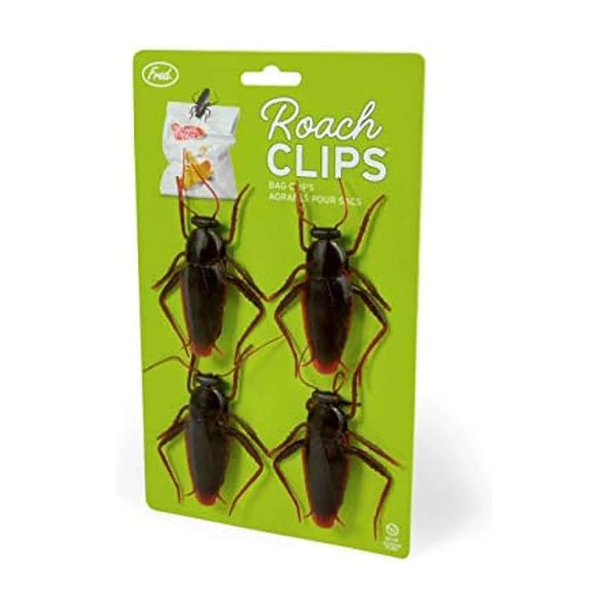 Fred & Friends Roach Clips Cockroach Bag Clips | Realistic, Set of 4, Kitchen Prank Accessories