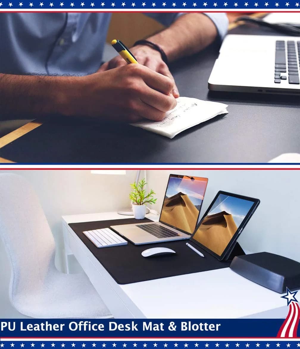 Easy Easy Life Black Desk Blotter Pad 61cm x 122cm | Waterproof PU Leather Mouse Pad for Home Office - view 2