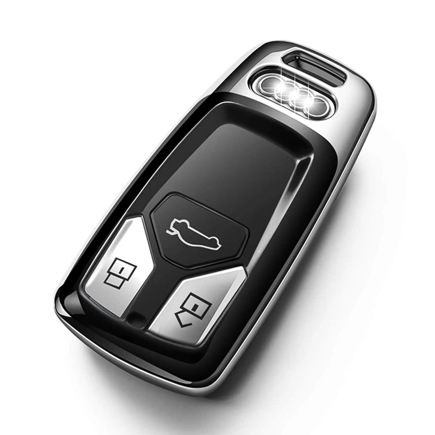 Tukellen Silver Soft TPU Key Case for Audi A4 Q7 Q5 TT A3 A6 SQ5 R8 S5 Smart Key (1 Unit) - main product image