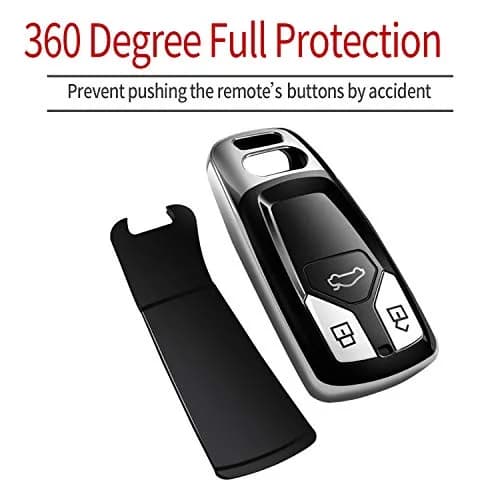 Tukellen Silver Soft TPU Key Case for Audi A4 Q7 Q5 TT A3 A6 SQ5 R8 S5 Smart Key (1 Unit) thumbnail 3