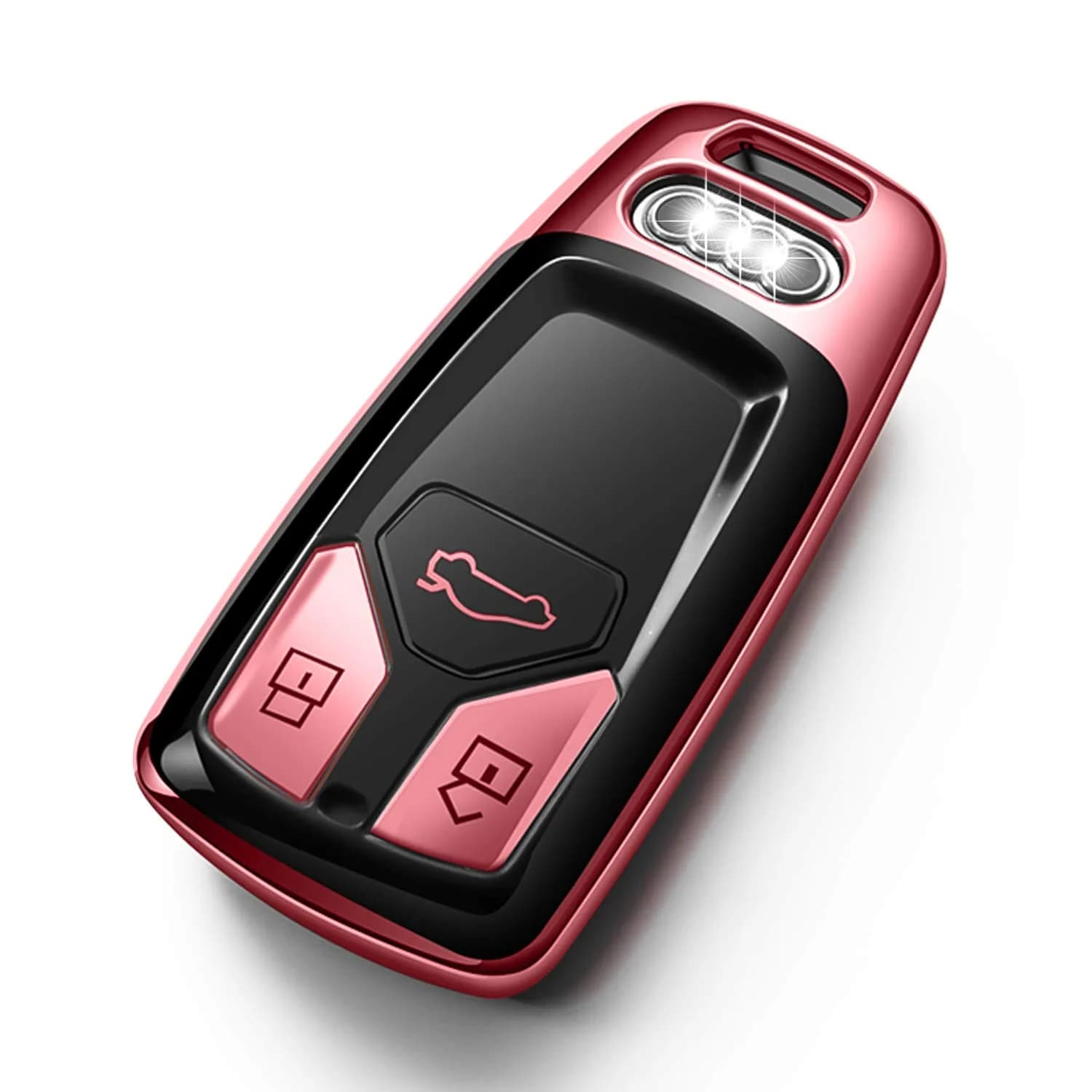 Tukellen Soft TPU Audi Key Fob Cover for A4 Q5 Q7 TT A6 R8 S5 Smart Key (Rose Gold) | 360° Protection - main product image