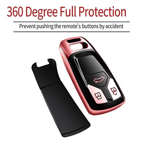 Tukellen Soft TPU Audi Key Fob Cover for A4 Q5 Q7 TT A6 R8 S5 Smart Key (Rose Gold) | 360° Protection thumbnail 3