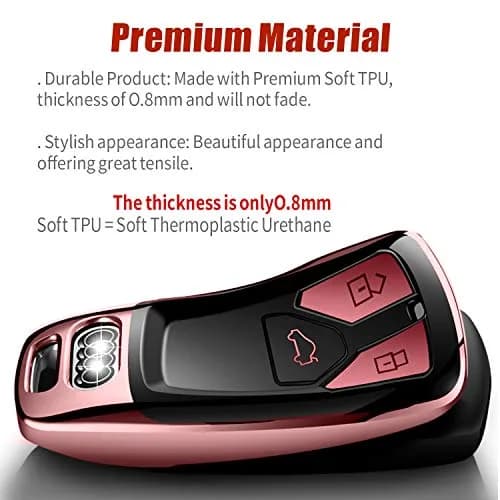 Tukellen Soft TPU Audi Key Fob Cover for A4 Q5 Q7 TT A6 R8 S5 Smart Key (Rose Gold) | 360° Protection thumbnail 2