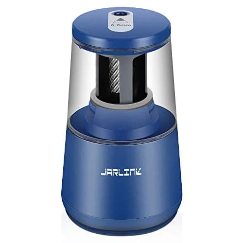JARLINK Electric Pencil Sharpener, Heavy Duty Helical Blade, Auto Stop, Blue | 8.5cm x 8.6cm x 17.2cm (3.2" x 3.4" x 6.8") thumbnail 1