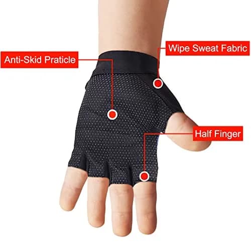 Luwint Kids Half Finger Gloves Black | Non-Slip Grip for Fishing, Cycling, Climbing (Medium) thumbnail 3