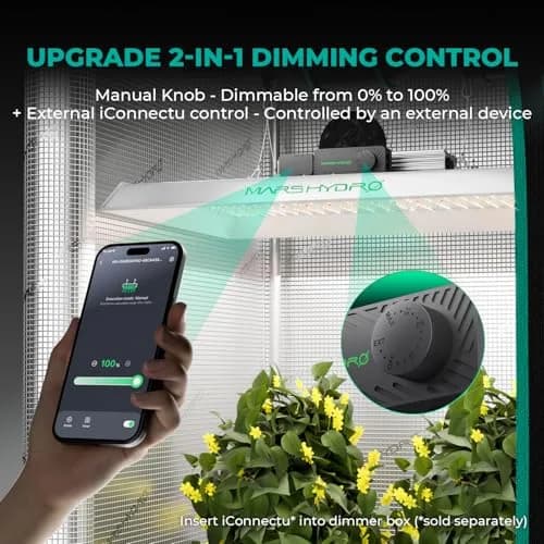MARS HYDRO TSL2000 LED Grow Light 300W Full Spectrum 99.6cm (39.2") | Dimmable Daisy Chain for Indoor Plants thumbnail 2