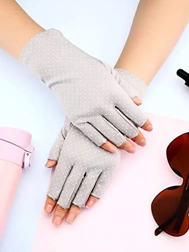 Maxdot Sun Gloves for Women UV Protection 2 Pairs Black and Gray | Breathable Cotton, Touch Screen Friendly, UV Block (70-120 chars) thumbnail 6