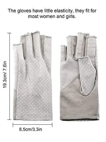 Maxdot Sun Gloves for Women UV Protection 2 Pairs Black and Gray | Breathable Cotton, Touch Screen Friendly, UV Block (70-120 chars) thumbnail 2