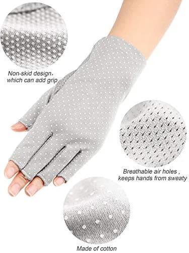 Maxdot Sun Gloves for Women UV Protection 2 Pairs Black and Gray | Breathable Cotton, Touch Screen Friendly, UV Block (70-120 chars) thumbnail 3