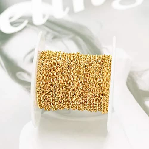 Tiparts 33FT 1.5mm Gold Stainless Steel Twisted Cable Chains for Jewelry Makings | Reflective, Lightweight, Durable thumbnail 5