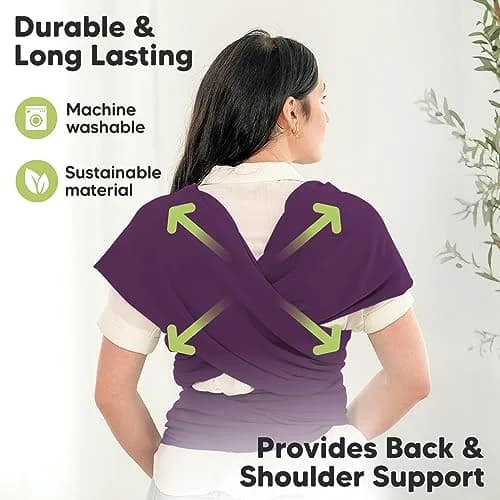 KeaBabies Original Baby Wrap Carrier Royal Purple | Ergonomic, IHDI Certified, Breathable Fabric for Newborns to Toddlers thumbnail 5