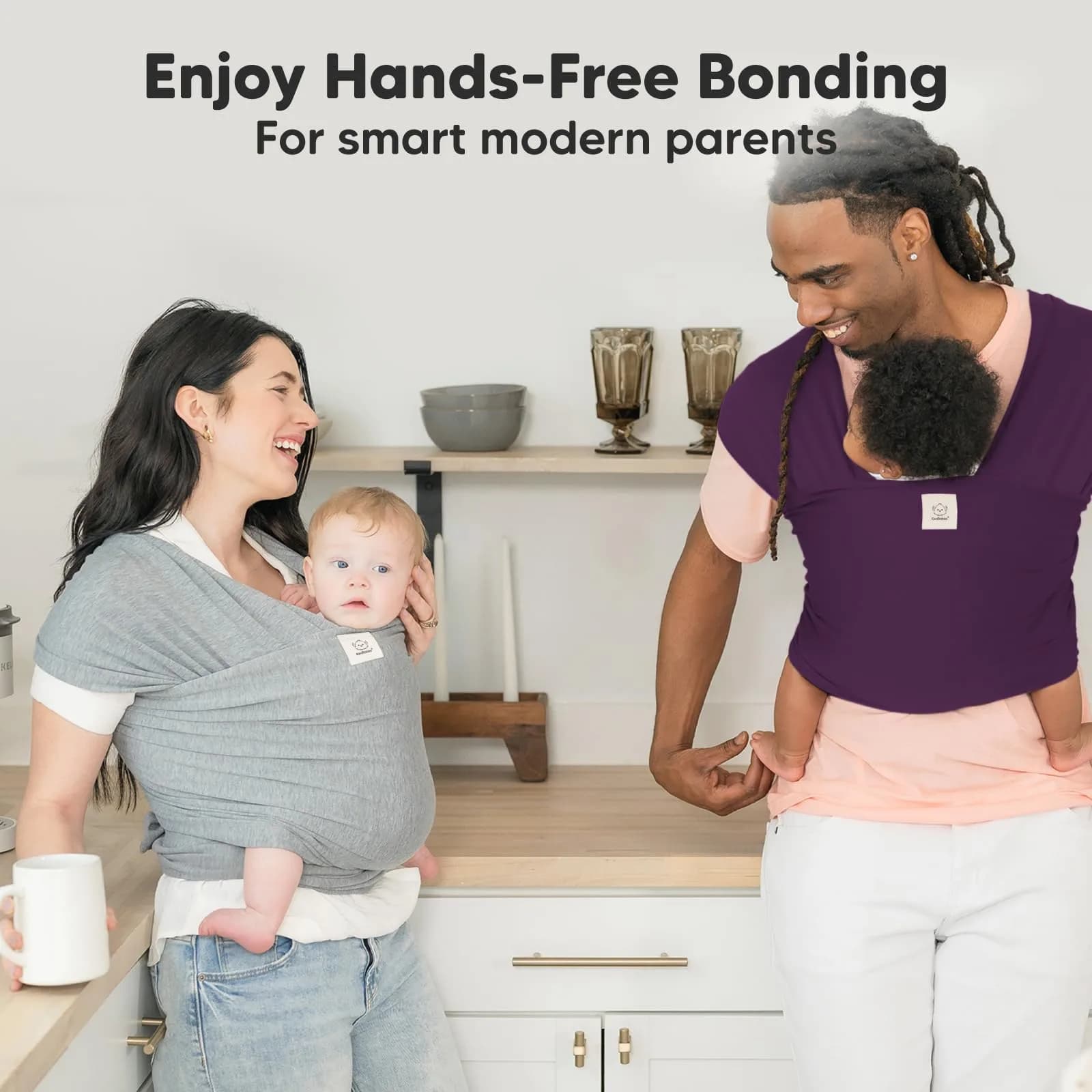 KeaBabies Original Baby Wrap Carrier Royal Purple | Ergonomic, IHDI Certified, Breathable Fabric for Newborns to Toddlers - view 8