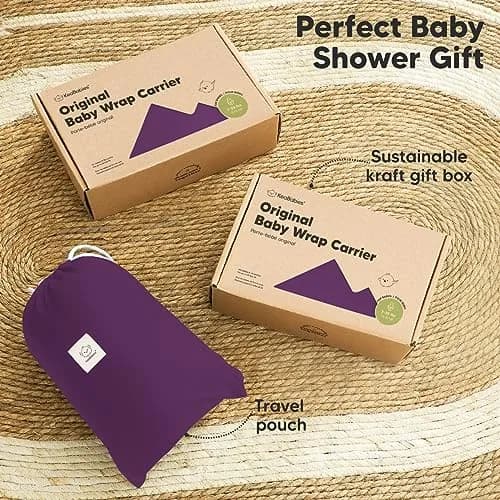 KeaBabies Original Baby Wrap Carrier Royal Purple | Ergonomic, IHDI Certified, Breathable Fabric for Newborns to Toddlers thumbnail 9