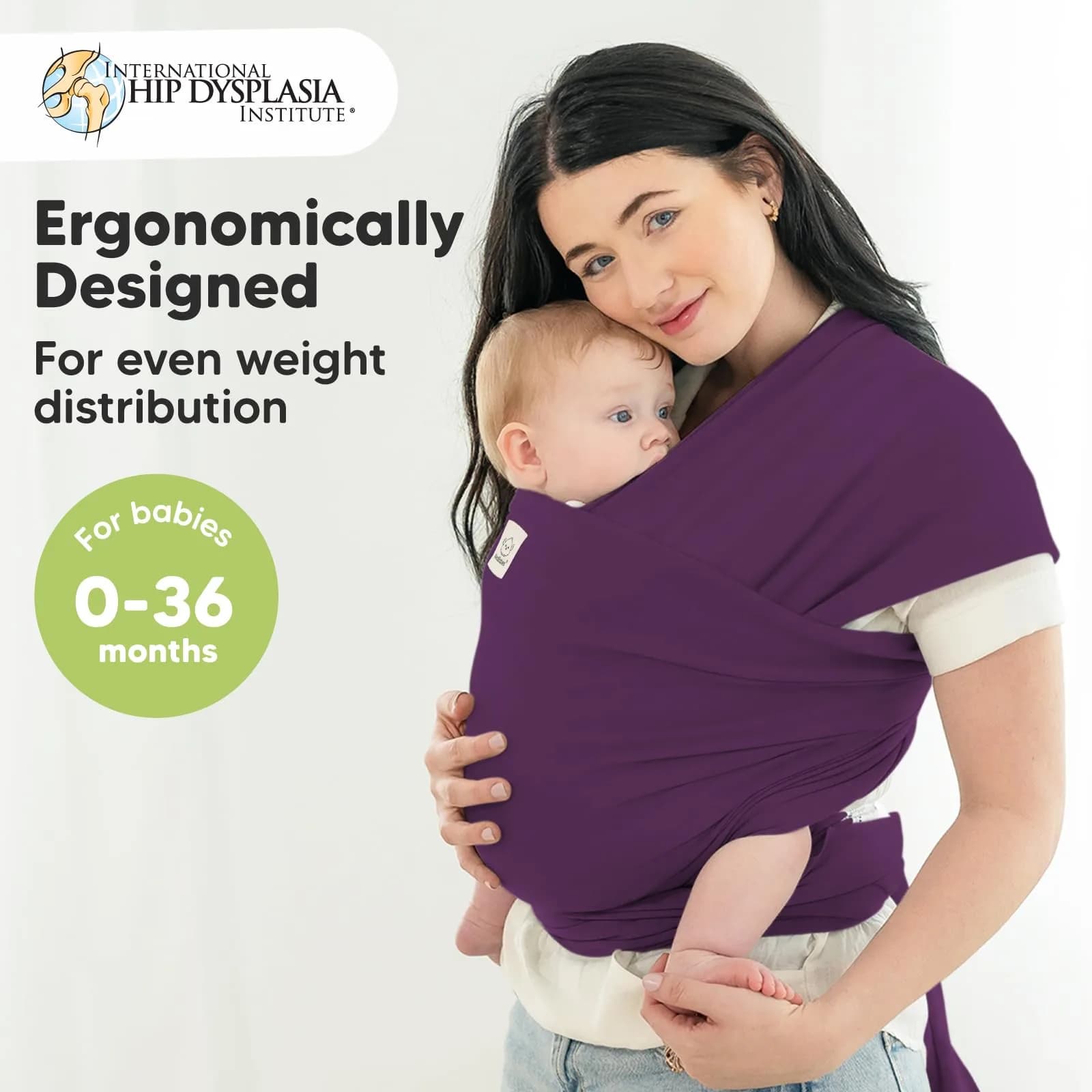 KeaBabies Original Baby Wrap Carrier Royal Purple | Ergonomic, IHDI Certified, Breathable Fabric for Newborns to Toddlers - view 2