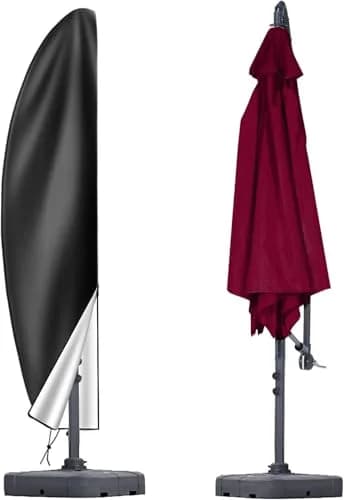 OKPOW Cantilever Patio Umbrella Cover Fits 12-14 FT Offset Umbrellas | Waterproof 420D Oxford Fabric with Zipper and Drawstring thumbnail 1