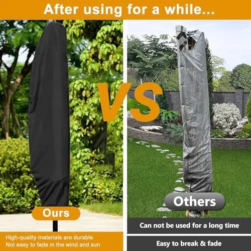 OKPOW Cantilever Patio Umbrella Cover Fits 12-14 FT Offset Umbrellas | Waterproof 420D Oxford Fabric with Zipper and Drawstring thumbnail 3