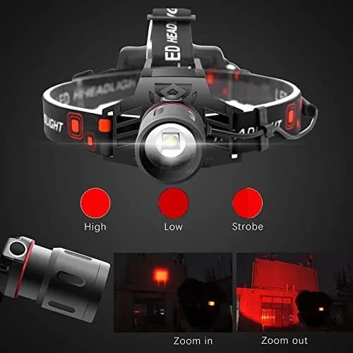 WINDFIRE Red Light Hunting Headlamp Rechargeable Zoomable 600 Lumens | Adjustable & Waterproof thumbnail 5