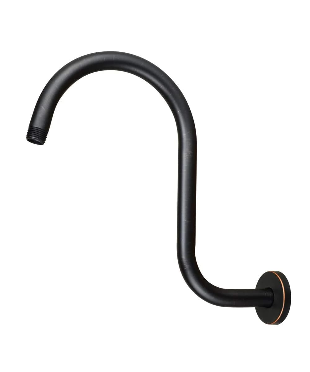 Purelux Goose Neck Shower Arm Made of Stainless Steel, Oil Rubbed Bronze | Elegant 12-inch Extension for Standard US Plumbing - main product image