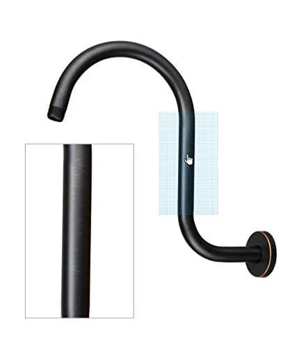 Purelux Goose Neck Shower Arm Made of Stainless Steel, Oil Rubbed Bronze | Elegant 12-inch Extension for Standard US Plumbing thumbnail 3