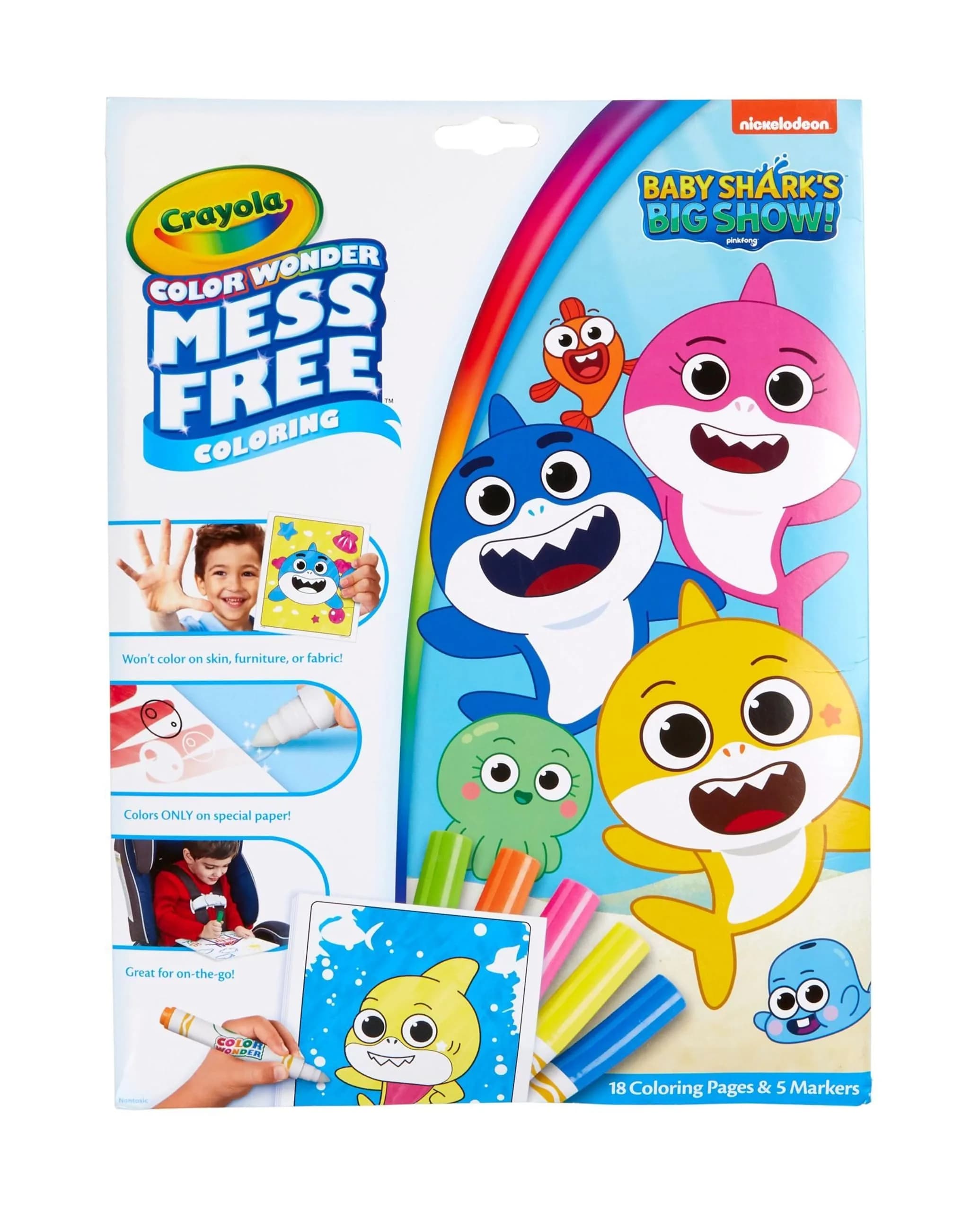 Crayola Baby Shark Color Wonder Coloring Pages & Markers Set | Mess Free Toddler Activity - main product image